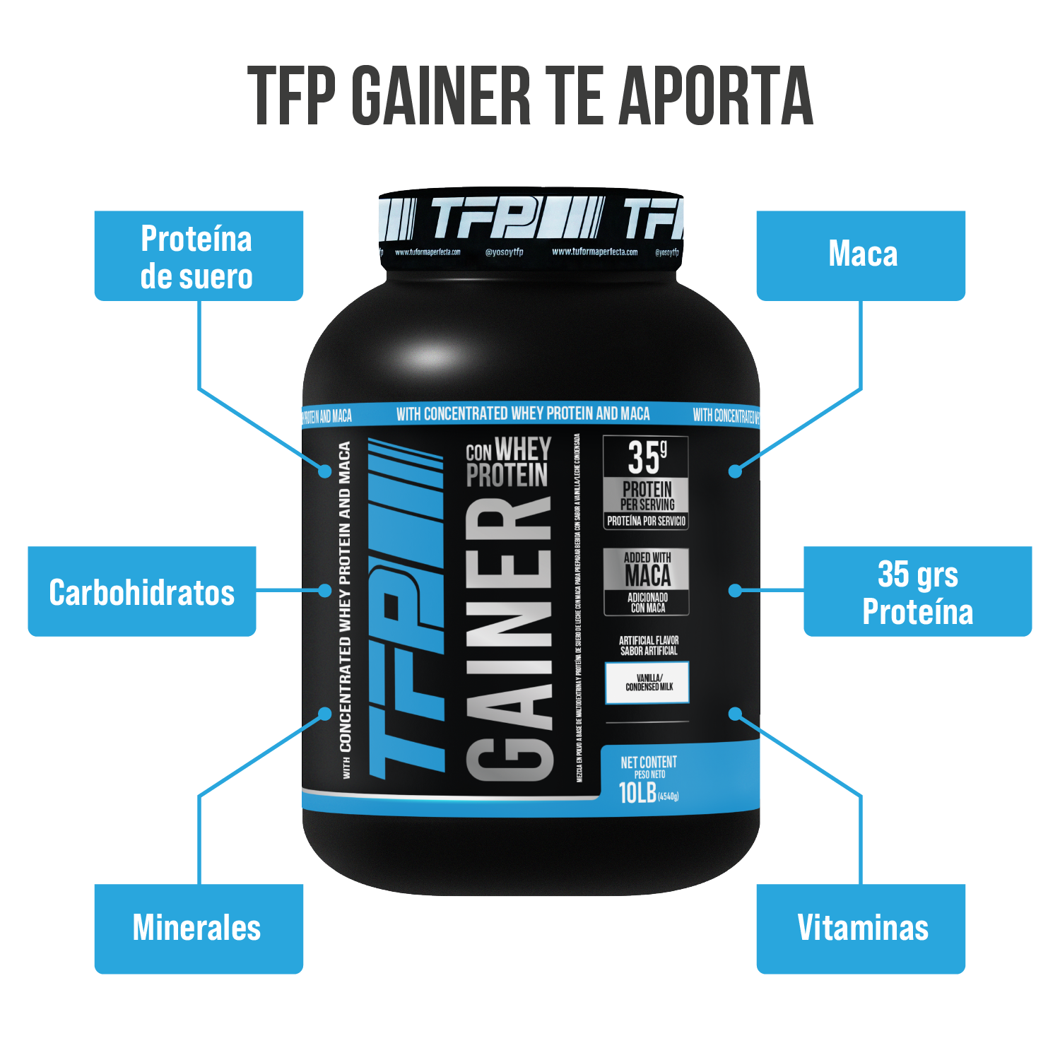 Proteina TFP Gainer 10 Lbs